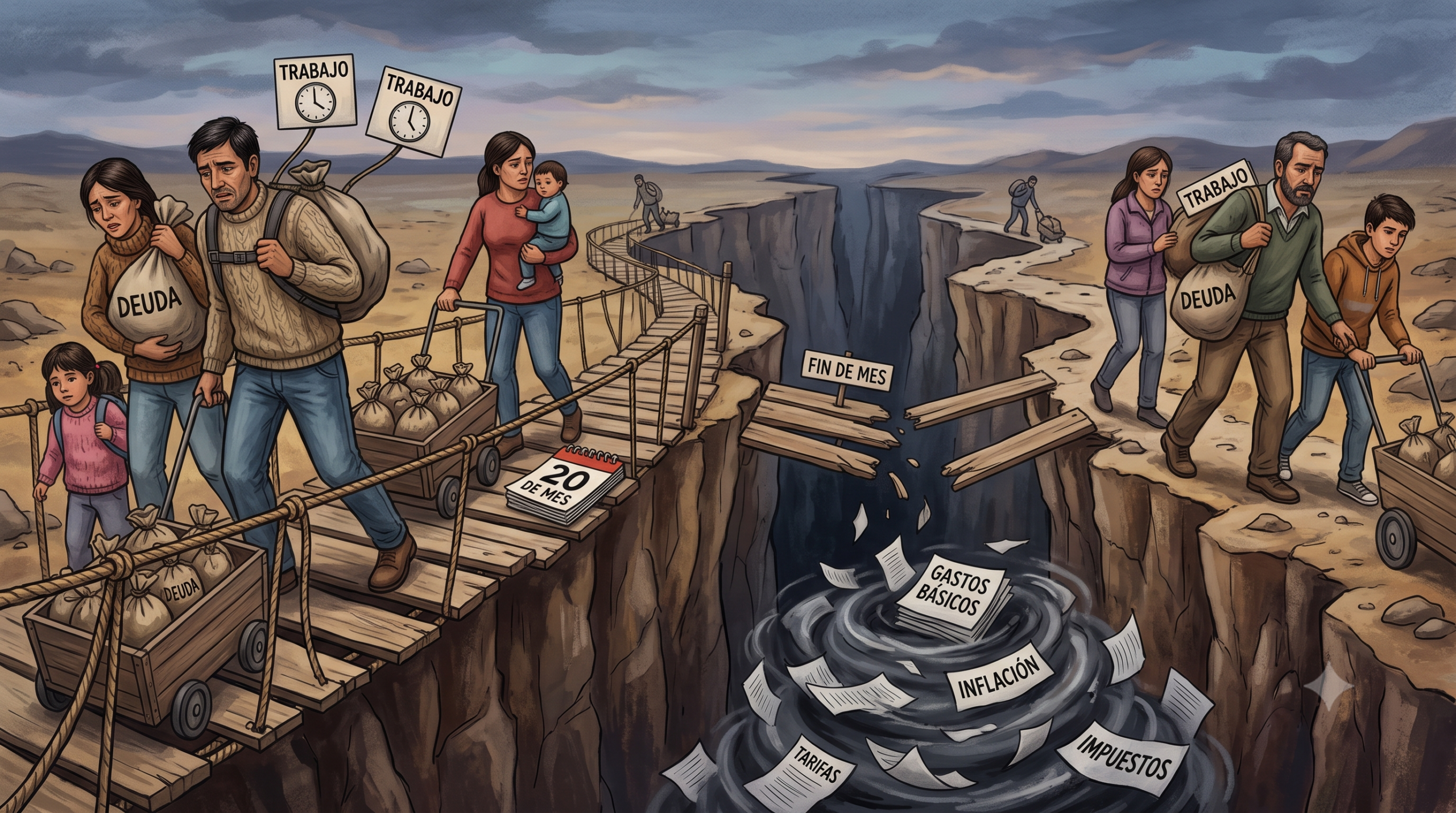 Sobrecargados de trabajo y endeudados: qué dice un informe sobre la crisis que impacta en más familias argentinas